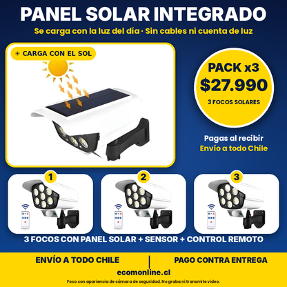 Focos Solares Tipo Camara + Control Remoto